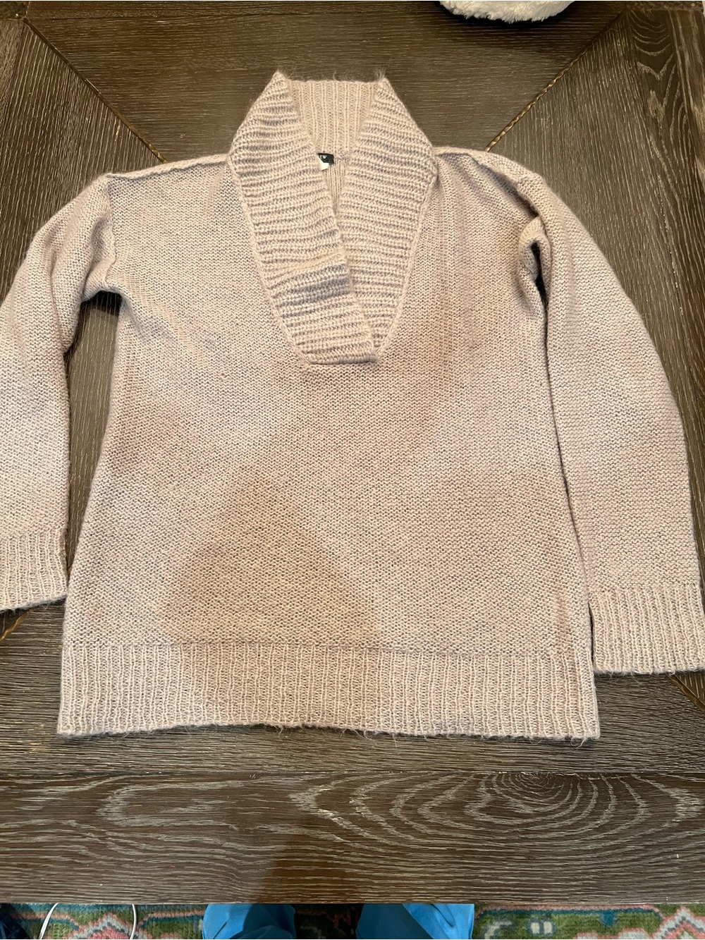 Shawl Collar Knit Sweater in Light grey